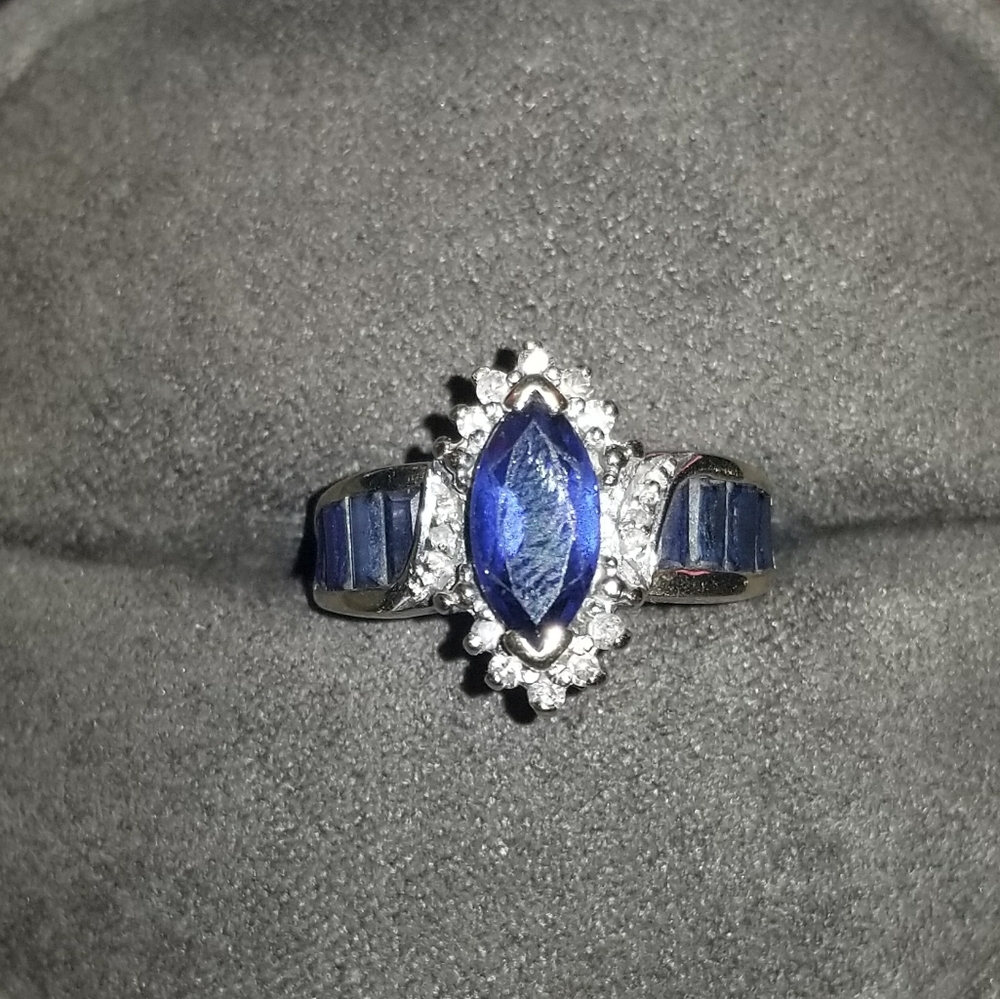 Real blue sapphire 10k ring